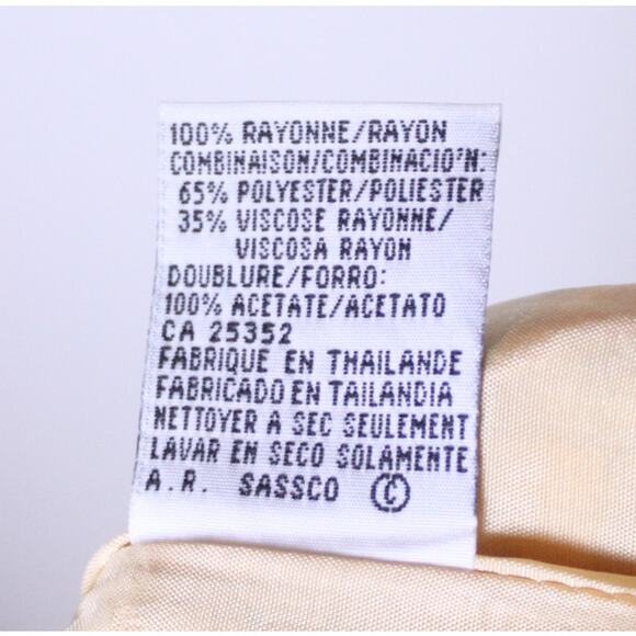 LE SUIT Women Vintage Plaid Yellow Beige Blazer Top 80s 90s asymmetrical sz 4 P - Picture 7 of 7